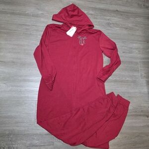 Pat Pat Mens Loungewear PJ's New Sizr Large Zip Hood